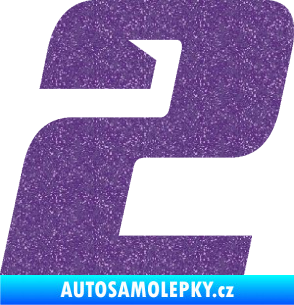 Samolepka Startovní číslo 2 typ 6 Ultra Metalic fialová