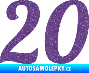 Samolepka Startovní číslo 20 typ 3           Ultra Metalic fialová