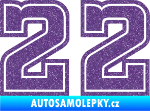 Samolepka Startovní číslo 22 typ 5 Ultra Metalic fialová