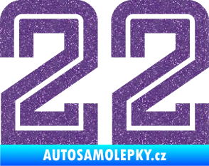 Samolepka Startovní číslo 22 typ 7 Ultra Metalic fialová
