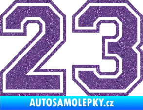 Samolepka Startovní číslo 23 typ 4 Ultra Metalic fialová