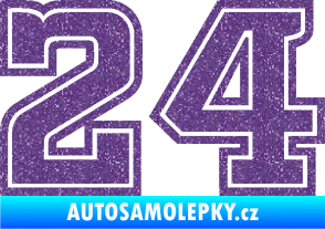 Samolepka Startovní číslo 24 typ 5 Ultra Metalic fialová