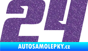 Samolepka Startovní číslo 24 typ 6 Ultra Metalic fialová