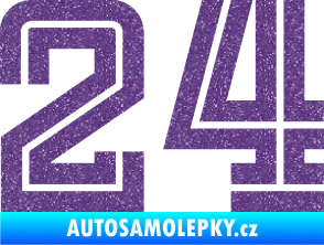 Samolepka Startovní číslo 24 typ 7 Ultra Metalic fialová
