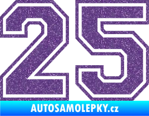 Samolepka Startovní číslo 25 typ 4 Ultra Metalic fialová