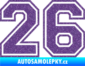 Samolepka Startovní číslo 26 typ 4 Ultra Metalic fialová