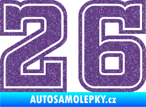 Samolepka Startovní číslo 26 typ 5 Ultra Metalic fialová