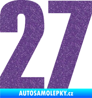 Samolepka Startovní číslo 27 typ 2     Ultra Metalic fialová