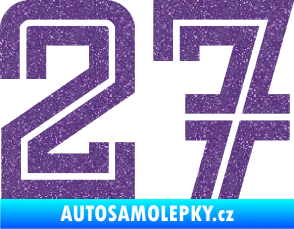 Samolepka Startovní číslo 27 typ 7 Ultra Metalic fialová