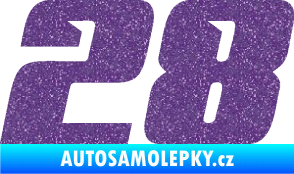 Samolepka Startovní číslo 28 typ 6 Ultra Metalic fialová