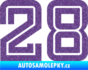 Samolepka Startovní číslo 28 typ 7 Ultra Metalic fialová