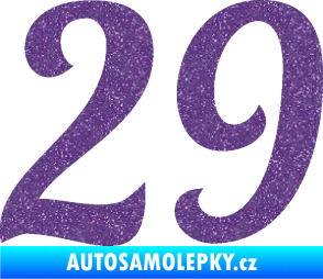 Samolepka Startovní číslo 29 typ 3 Ultra Metalic fialová