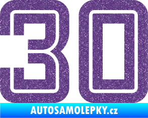Samolepka Startovní číslo 30 typ 7 Ultra Metalic fialová