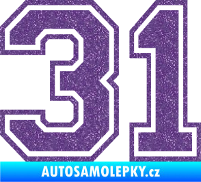 Samolepka Startovní číslo 31 typ 4 Ultra Metalic fialová