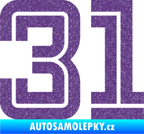 Samolepka Startovní číslo 31 typ 7 Ultra Metalic fialová