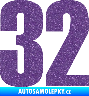 Samolepka Startovní číslo 32 typ 2     Ultra Metalic fialová