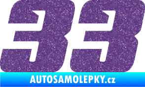 Samolepka Startovní číslo 33 typ 6 Ultra Metalic fialová