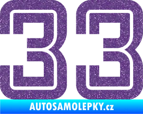 Samolepka Startovní číslo 33 typ 7 Ultra Metalic fialová
