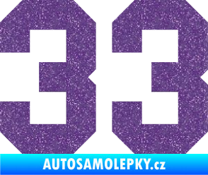 Samolepka Startovní číslo 33 Ultra Metalic fialová