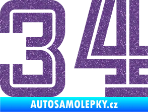 Samolepka Startovní číslo 34 typ 7 Ultra Metalic fialová