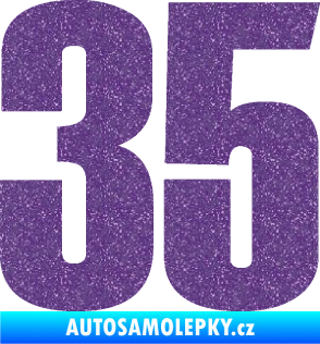 Samolepka Startovní číslo 35 typ 2  Ultra Metalic fialová