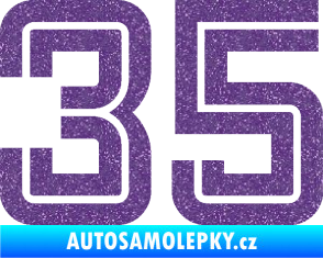 Samolepka Startovní číslo 35 typ 7 Ultra Metalic fialová