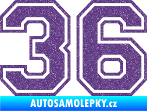 Samolepka Startovní číslo 36 typ 4 Ultra Metalic fialová