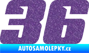 Samolepka Startovní číslo 36 typ 6 Ultra Metalic fialová