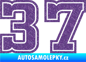 Samolepka Startovní číslo 37 typ 5 Ultra Metalic fialová