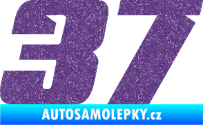 Samolepka Startovní číslo 37 typ 6 Ultra Metalic fialová