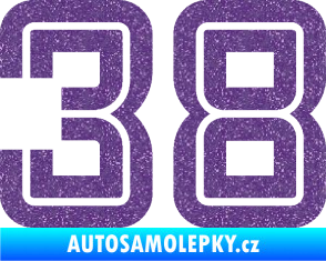 Samolepka Startovní číslo 38 typ 7 Ultra Metalic fialová
