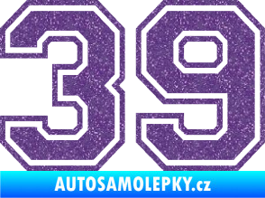 Samolepka Startovní číslo 39 typ 4 Ultra Metalic fialová