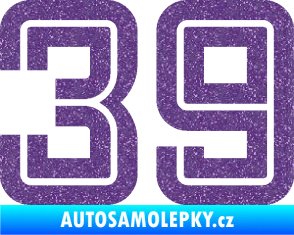Samolepka Startovní číslo 39 typ 7 Ultra Metalic fialová