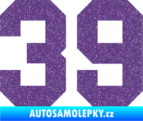 Samolepka Startovní číslo 39 Ultra Metalic fialová