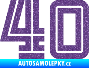 Samolepka Startovní číslo 40 typ 7 Ultra Metalic fialová