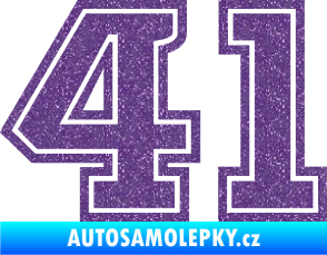 Samolepka Startovní číslo 41 typ 5 Ultra Metalic fialová