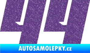 Samolepka Startovní číslo 44 typ 6 Ultra Metalic fialová
