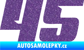Samolepka Startovní číslo 45 typ 6 Ultra Metalic fialová