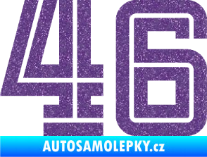 Samolepka Startovní číslo 46 typ 7 Ultra Metalic fialová