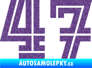Samolepka Startovní číslo 47 typ 7 Ultra Metalic fialová