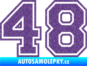Samolepka Startovní číslo 48 typ 4 Ultra Metalic fialová