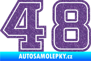 Samolepka Startovní číslo 48 typ 5 Ultra Metalic fialová