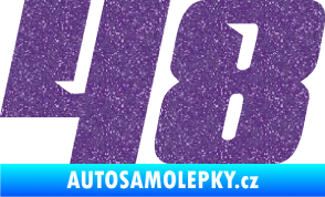 Samolepka Startovní číslo 48 typ 6 Ultra Metalic fialová