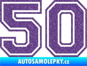 Samolepka Startovní číslo 50 typ 4 Ultra Metalic fialová