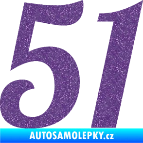 Samolepka Startovní číslo 51 typ 3 Ultra Metalic fialová