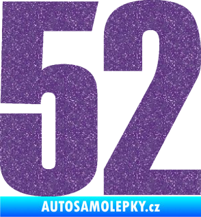 Samolepka Startovní číslo 52 typ 2  Ultra Metalic fialová