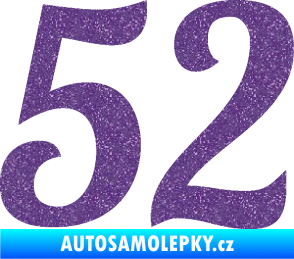 Samolepka Startovní číslo 52 typ 3 Ultra Metalic fialová