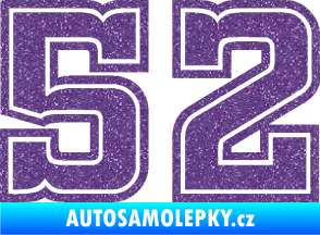 Samolepka Startovní číslo 52 typ 5 Ultra Metalic fialová