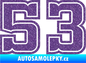 Samolepka Startovní číslo 53 typ 5 Ultra Metalic fialová