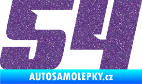 Samolepka Startovní číslo 54 typ 6 Ultra Metalic fialová